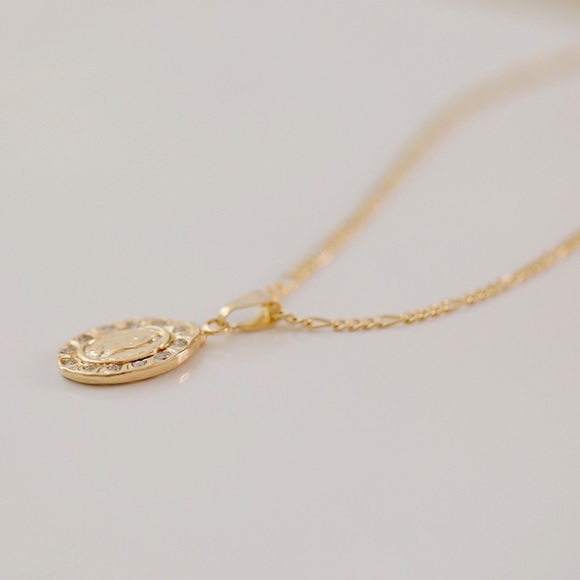 Petite Virgin Mary Necklace | 18k Gold Filled - Picture 3 of 7